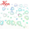 HYYX 2018 fashion heart shape 30mm flat sequins factory types in large bulk loose sequins decorative sequins designs